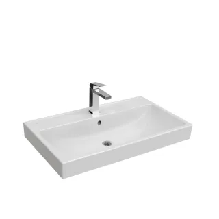 VitrA New Integra Square Waschtisch unterbaufähig mit Hahnloch mittig Weiß Hochglanz,7897B003-0001 7897B003-0001
