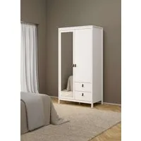 Home affaire Drehtürenschrank Madrid, Schrank, Kleiderschrank Skandinavisches Design, Wahlweise Leder- oder Metallgriffe, Spiegel