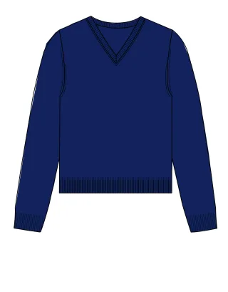 CLARINA - NOS V-Pullover, 1/1 Arm, uni 609 koenigsblau - Gr. - 42