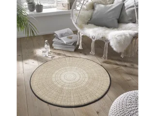 Cascara beige wash + dry Matte rund | Größe: 85x85cm