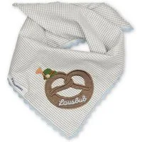 P.Eisenherz Schmuckset Babytuch - BREZEL MIT HUT/KARO - hellblau, grau, salbei