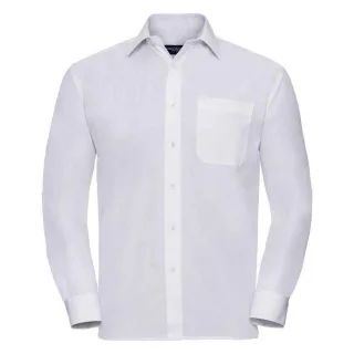Russell Collection - Formelles Hemd Pflegeleicht für Herren Langärmlig (Weiß)