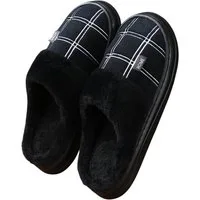 NEXORA Hausschuhe Damen Herren gefüttert rutschhemmend grau schwarz Hausschuh (Paar, Paar) Weich gefüttert, rutschhemmend, warm, bequem, kuschelig, Unisex