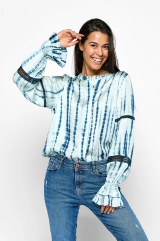 Caroline Tensen Montana-Print-Bluse Marineblau