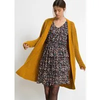 bonprix Longstrickjacke lockere Passform, mit aufgesetzten Taschen, femininer Stil