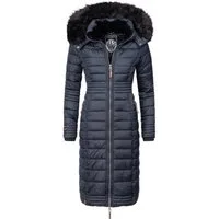 Navahoo Wintermantel Umay langer Damen Winter Steppmantel mit Kunstfellkapuze