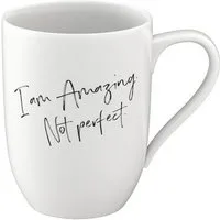 like. by Villeroy & Boch Tasse Statement Becher "I'm amazing. Not perfect", 1-tlg., Porzellan, Premium Porcelain, mikrow.- & spülm.sicher, Made in Germany