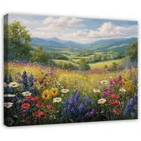 Wallarena Leinwandbild Landschaft Wiese - Grün - Elegant - Wohnzimmer, Landschaft, 40x30x2cm