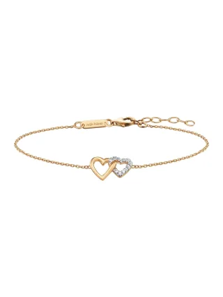 Julie Julsen Armband 925/- Sterling Silber vergoldet 2 Herzen Zirkonia