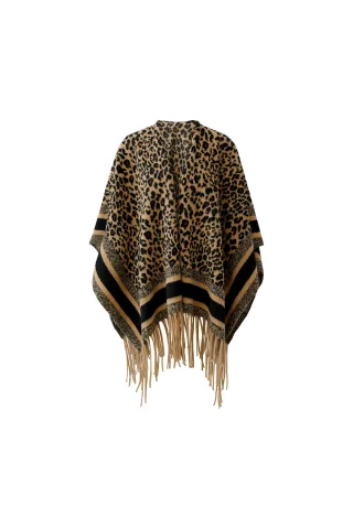Oui - Poncho camel grey - Gr. - ONE SIZE