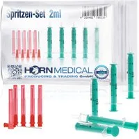 Horn Medical Einwegspritze Horn Medical Spritzen-Sets mit stumpfen Kanülen -Größe wählbar-, (Einwegartikel, einzeln steril verpackt), präzises Dosieren ohne Verletzungsgefahr