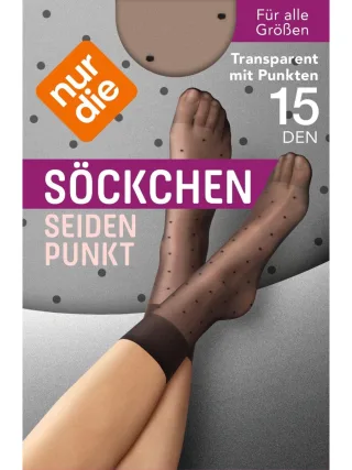 NUR DIE Damen Transparente Söckchen Seidenpunkt