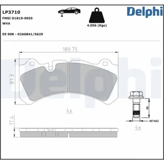 Delphi Bremsbel?ge + Sensor Volvo S60 V60