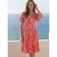 Tamaris Jerseykleid mit femininen, verspielten Design, aus elastischer Viskosemischung