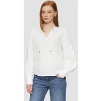 QS Langarmbluse Bluse Leichte Baumwollbluse mit Stickerei am Ärmel