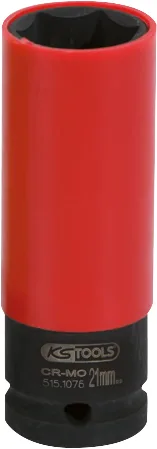 KS Tools 1/2" Alu-Felgen Kraft-Stecknuss robust, lang rot - 515.1076