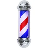Barberpub Außen-Stehlampe Barberpub Barber-Pole Barbierstab L016B, LED fest integriert, Tageslichtweiß, drehbar Barbershop-Säule, 20 x 20 x75 cm