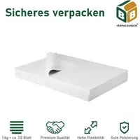 BB-Verpackungen Seidenpapier Juwelierseide MIDDLE, Weiß, 50 cm x 75 cm, einseitig glatt