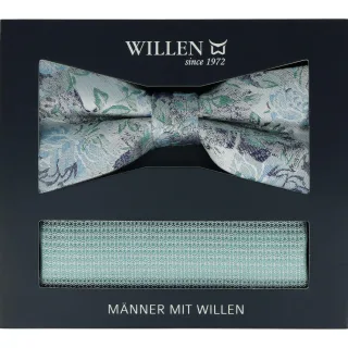 Willen - Schleife und Einstecktuch,Schleife blau,Schleife Hochzeit,Schleife Anzug,Schleife Hemd mint - Gr. - OS