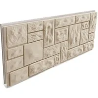 Hexim Wanddekoobjekt FP206 (Fassadenpaneele 1 Stück 121x50cm EPS Styropor Acrylbeschichtung Steinoptik Weiß - 3D Fassadenverkleidungen Innen- & Außenbereich UV-beständig für Hausfassaden (0,61m² FP206)
