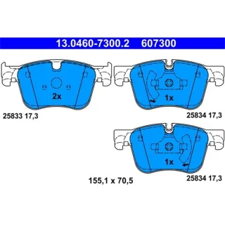 ATE Bremsbel?ge vorne Citroen C4 Peugeot 308