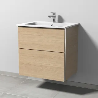 Sanipa 3way Waschtischunterbau zu Duravit ME by Starck Waschtisch mit 2 Auszügen, Eiche-Nordic BR72448
