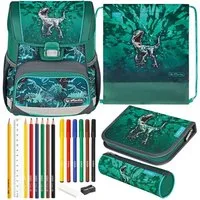 Herlitz Schulranzen Set Loop Plus 10-teilig 2026 Jungen Green T-Rex