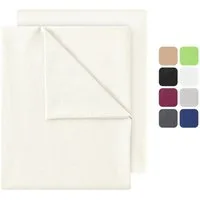 NatureMark Bettlaken 2er-Set klassisches Betttuch Haustuch, 100% Baumwolle, Gummizug: ohne, (2 Stück), Laken Haustuch, viele Größen und Farben, 150x250 cm, Naturweiß