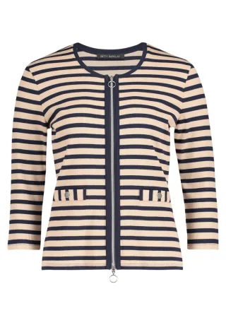 Betty Barclay - Shirtjacke mit Streifen beige - Gr. - 46