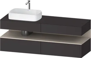 Duravit Qatego Konsolenwaschtischunterbau wandhängend Graphit Supermatt 1600x550x600 mm - QA47770918 QA4777091800010