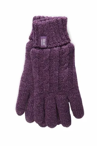 Heat Holders - Womens Cable Knit 2.3 tog Handschuhe für den Winter
