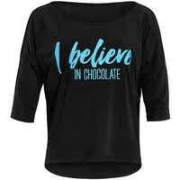 Winshape 3/4-Arm-Shirt MCS001 ultra leicht mit Neon blauem Glitzer-Aufdruck