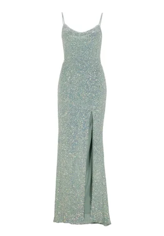 hey kyla - Slipdress mit transparenter Rückenpartie frozen mint - Gr. - 36