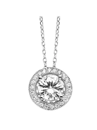 Julie Julsen Anhänger mit Kette 925 Silber rhodiniert Zirkonia weiß