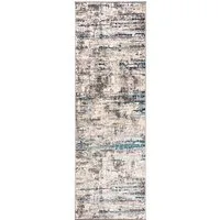 Mazovia Läufer Läufer Flurläufer Modern für Vorzimmer - Abstrakt - Beige Grau Blau, 60 x 100 cm, Kurzflor, Meterware, Höhe 8 mm