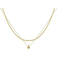Firetti Kette mit Anhänger Schmuck Geschenk Edelstahl Halsschmuck Halskette Layer doppelreihig