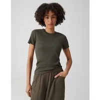 OPUS T-Shirt Samuna Feines Rippshirt Slim aus BCI Cotton Mix schmale Passform, elastischer Stoff