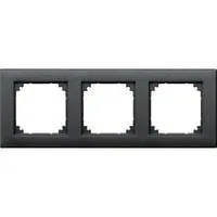 Rahmen dreifach waagerecht und senkrecht Montage Typ 486314 aus Thermoplast matt anthrazit, Retail