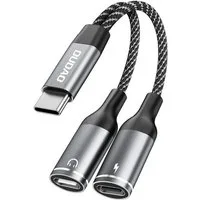 Dudao L13C+ USB-Adapter USB-C Stecker zu USB-C Buchse, 2-in-1 Adapter: Laden und Musik gleichzeitig