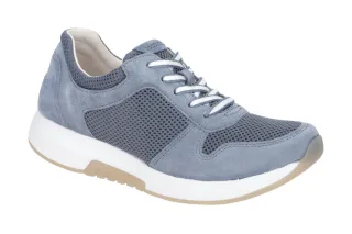 Gabor 86.946.34 ROLLINGSOFT Damen Sneaker Blau Nautic Bequeme Schn?r-Halbschuhe