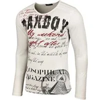 Baxboy Longshirt BAXBOY Herren Langarmshirt Oil Wash Verwaschen Stretch Oberteil 707