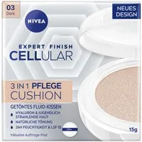 Nivea Foundation CELLULAR EXPERT FINISH 3IN1 CUSHION LSF 15, spendet Feuchtigkeit, ebenmäßigere Haut, mindert Fältchen.