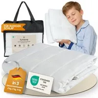 Lunova Gewichtsdecke für Kinder, Füllung: hypoallergene Glasperlen, Therapiedecke, waschbar, OEKO-TEX Baumwolle, 2-4 kg Gewicht