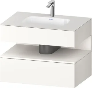Duravit Qatego Einbauwaschtisch mit Konsolenwaschtischunterbau Weiß Supermatt 800x550x600 mm - QA478 QA4785084840010