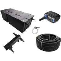 Aquaone Teichfilter AquaOne Teich Filteranlage Set Nr.78 CBF 550 B Kammerfilter 30W Eco Teichpumpe Teichgröße bis 90000l Teichschlauch UV Klärer