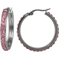 Amello Paar Creolen Amello Ohrringe Edelstahl Creolen 30mm (Creolen), Damen Creolen aus Edelstahl (Stainless Steel), silberfarben, rosa