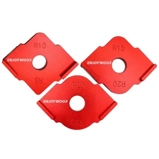 ENJOYWOOD 3PCS Aluminum Router Corner Jig Set R5-R30 6 in 1 Precision Woodworking Corner Templates Enduring and Easy to