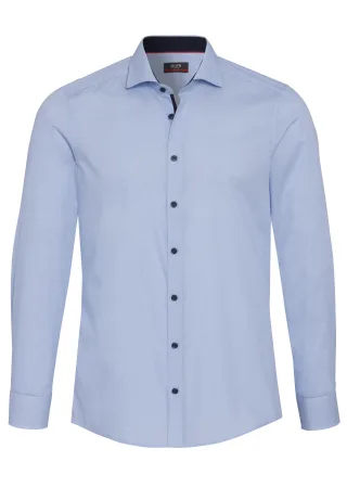 pure - PURE- City Hemd slim fit Langarm blau - Gr. - M
