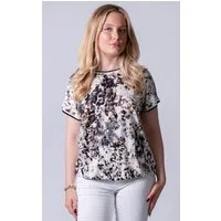 Passioni Print-Shirt mit dezenter Strass-Stein Applikation