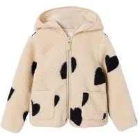 vertbaudet Blouson Mädchen Teddyfleece-Jacke Teddyflecee, Blumenmuster